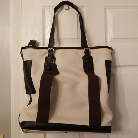 COACH Cream Canvas Tote
